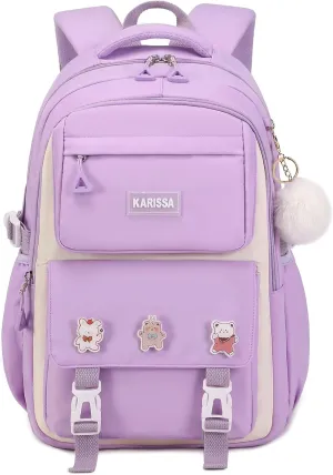 Girls Backpack Aesthetic Laptop Backpacks Kawaii Large Bookbag Anime Casual Travel Daypack,Purple