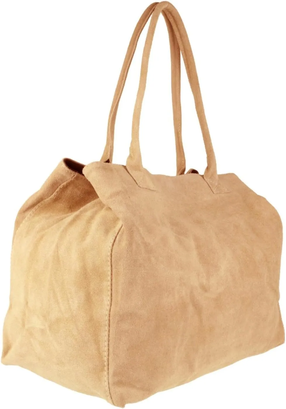 Girly HandBags Womens Expandable Italian Suede Leather Shoulder Bag