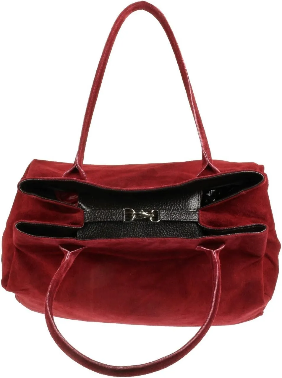 Girly HandBags Womens Expandable Italian Suede Leather Shoulder Bag