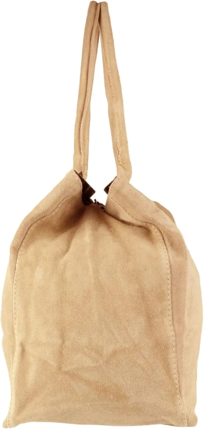 Girly HandBags Womens Expandable Italian Suede Leather Shoulder Bag
