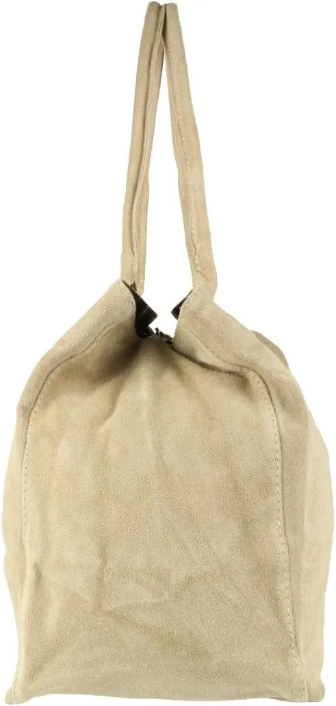 Girly HandBags Womens Expandable Italian Suede Leather Shoulder Bag