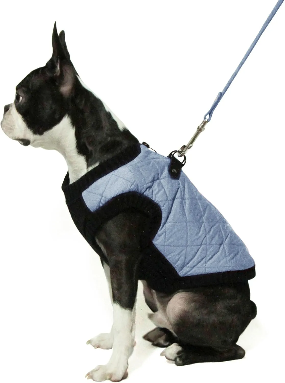 Gooby Fashion Vest Dog Jacket - Gray, Large - Warm Zip Up Bomber Vest with Dual D Ring Leash - Winter Water Resistant Sweater - Clothes for Small or Medium Dogs