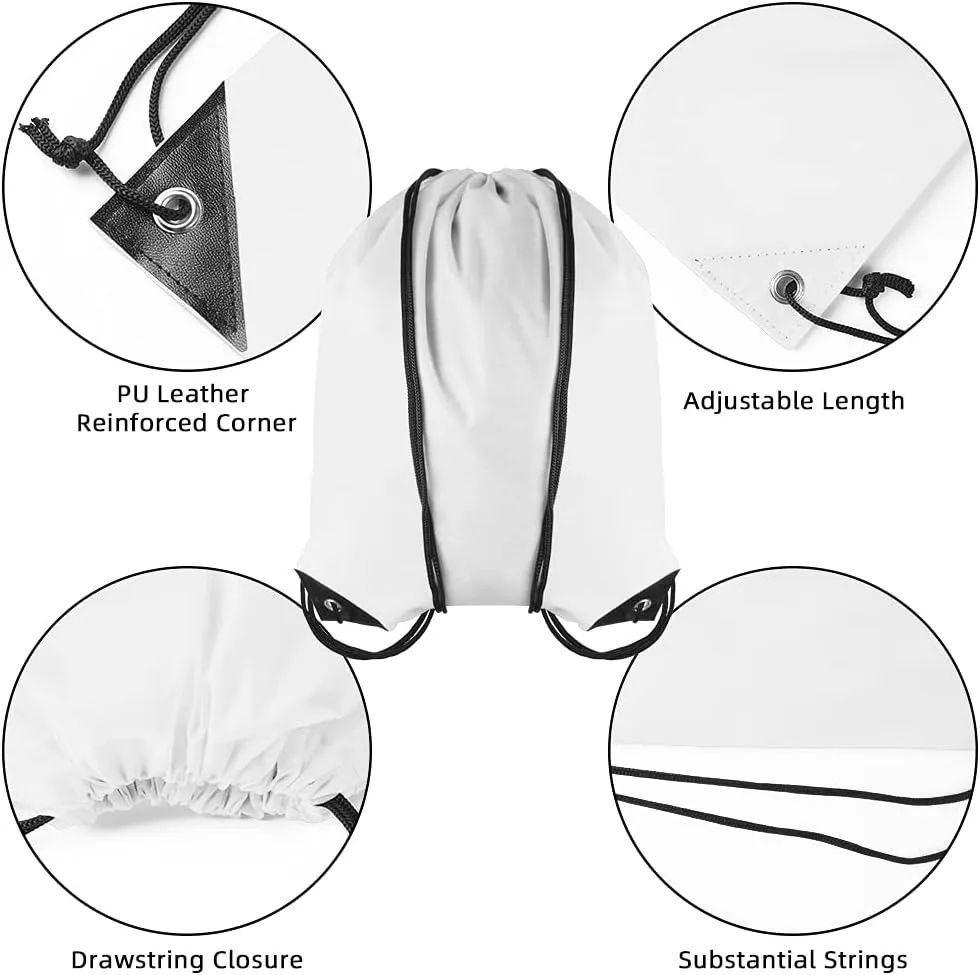 GoodtoU Drawstring Backpack Bulk, 100 Pcs Draw String Bags Cinch Bag Drawstring Gym Bag Sackpack Drawstring Bags for Women Men, White