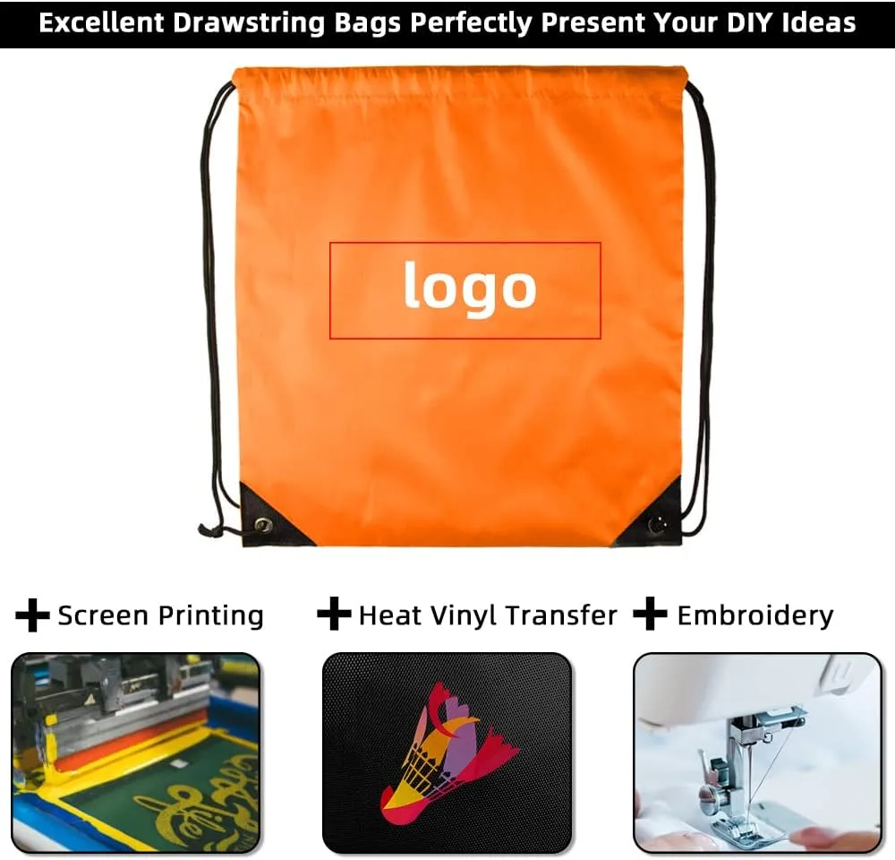 GoodtoU Drawstring Bags Bulk, 40 Pcs Draw String Bags Nylon Cinch Bags Gym Drawstring Backpack String Bag Backpack, 20 Colors