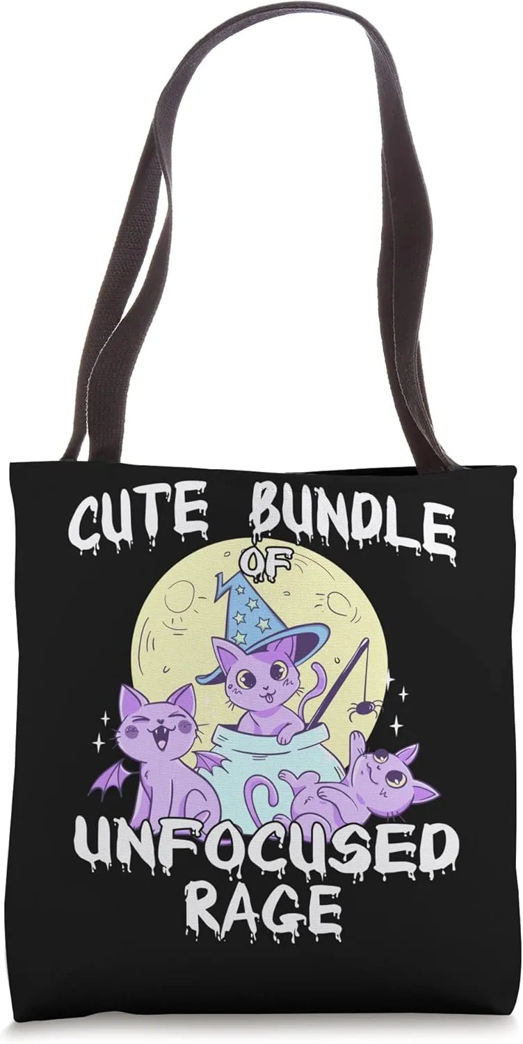 Goth Pastel Cats Creepy Cute Bundle of unfocused Rage Tote Bag