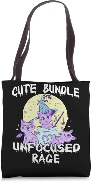 Goth Pastel Cats Creepy Cute Bundle of unfocused Rage Tote Bag