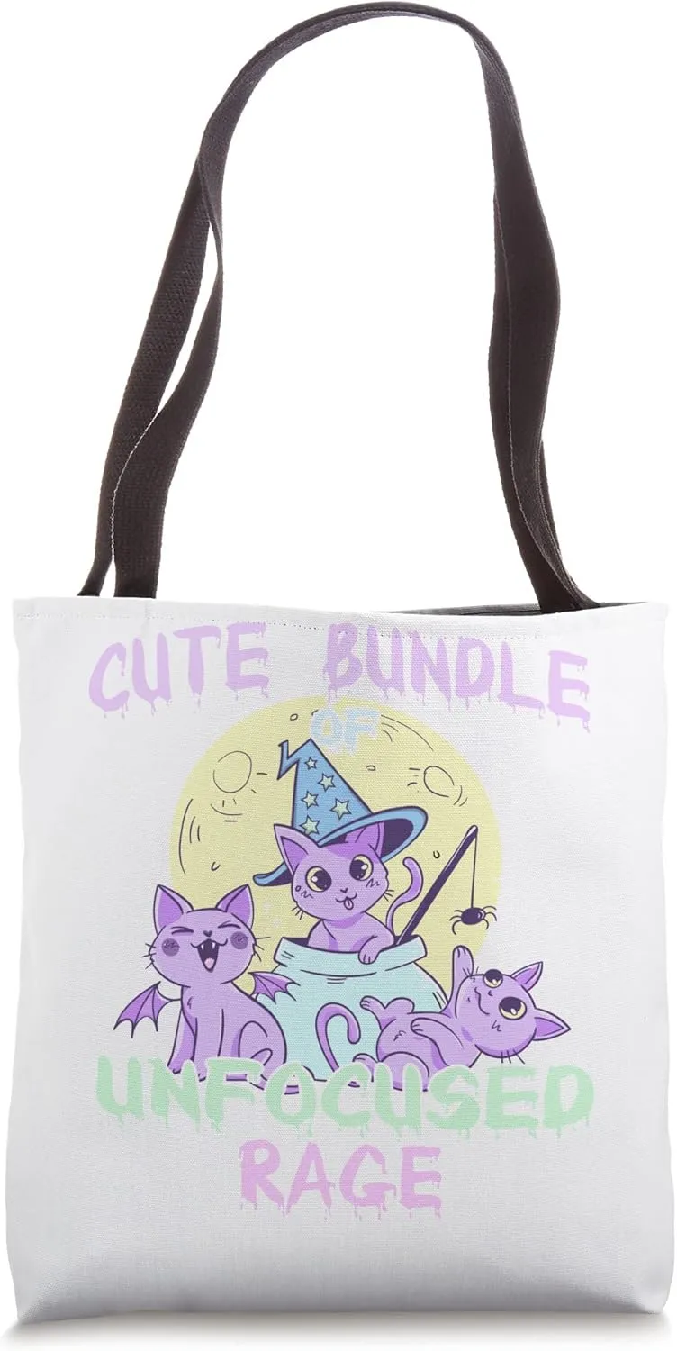 Goth Pastel Cats Creepy Cute Bundle of unfocused Rage Tote Bag