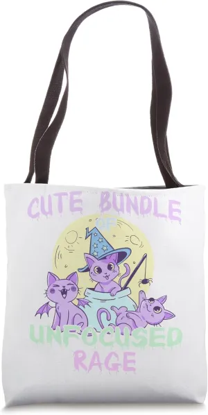 Goth Pastel Cats Creepy Cute Bundle of unfocused Rage Tote Bag