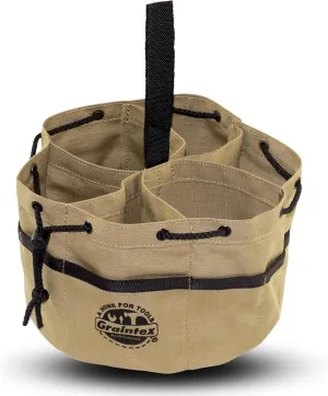 Graintex 18 Pockets Grab Bag Khaki Color Rip-stop Canvas Drawstring Closure, Small Parts Organizer, Small Tools, Screws, Parts, Parachute Tool Bag for Efficient Storage to Essential Items - GB2897