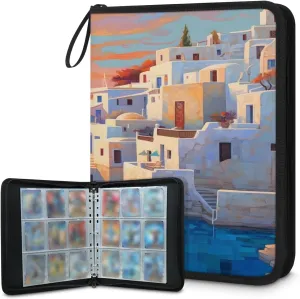 Greek City-States 3 Ring Trading Zipper Binder Strap, Trading Card Binder 4 Pocket, 400 Pockets Card Holder with 50 Removable Sleeves for Game Cards