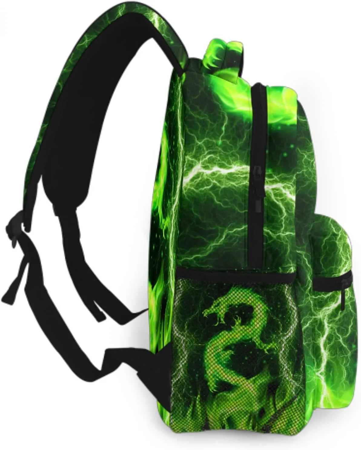 Green Dragon Backpack for Boys Girls Kids Animal Backpacks Cool Lighting Bookbags for 2nd 3rd 4th 5th 6th Grade Back to School Gifts