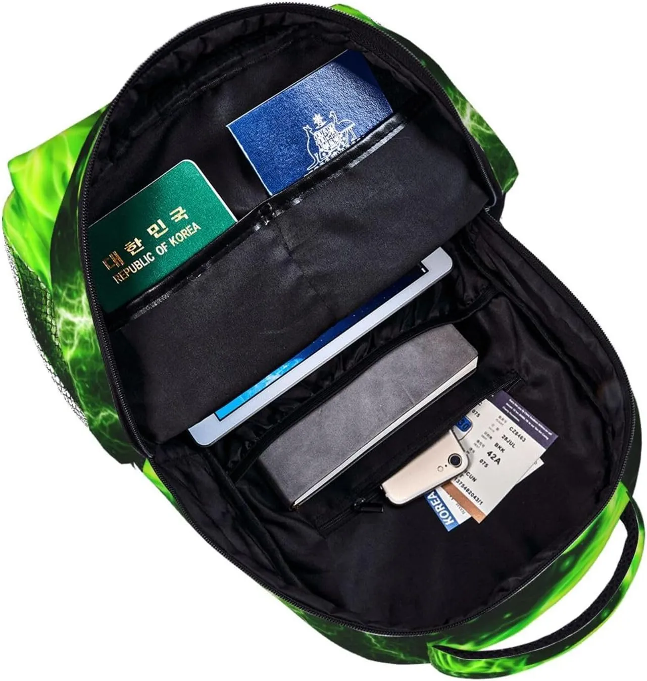 Green Dragon Backpack for Boys Girls Kids Animal Backpacks Cool Lighting Bookbags for 2nd 3rd 4th 5th 6th Grade Back to School Gifts