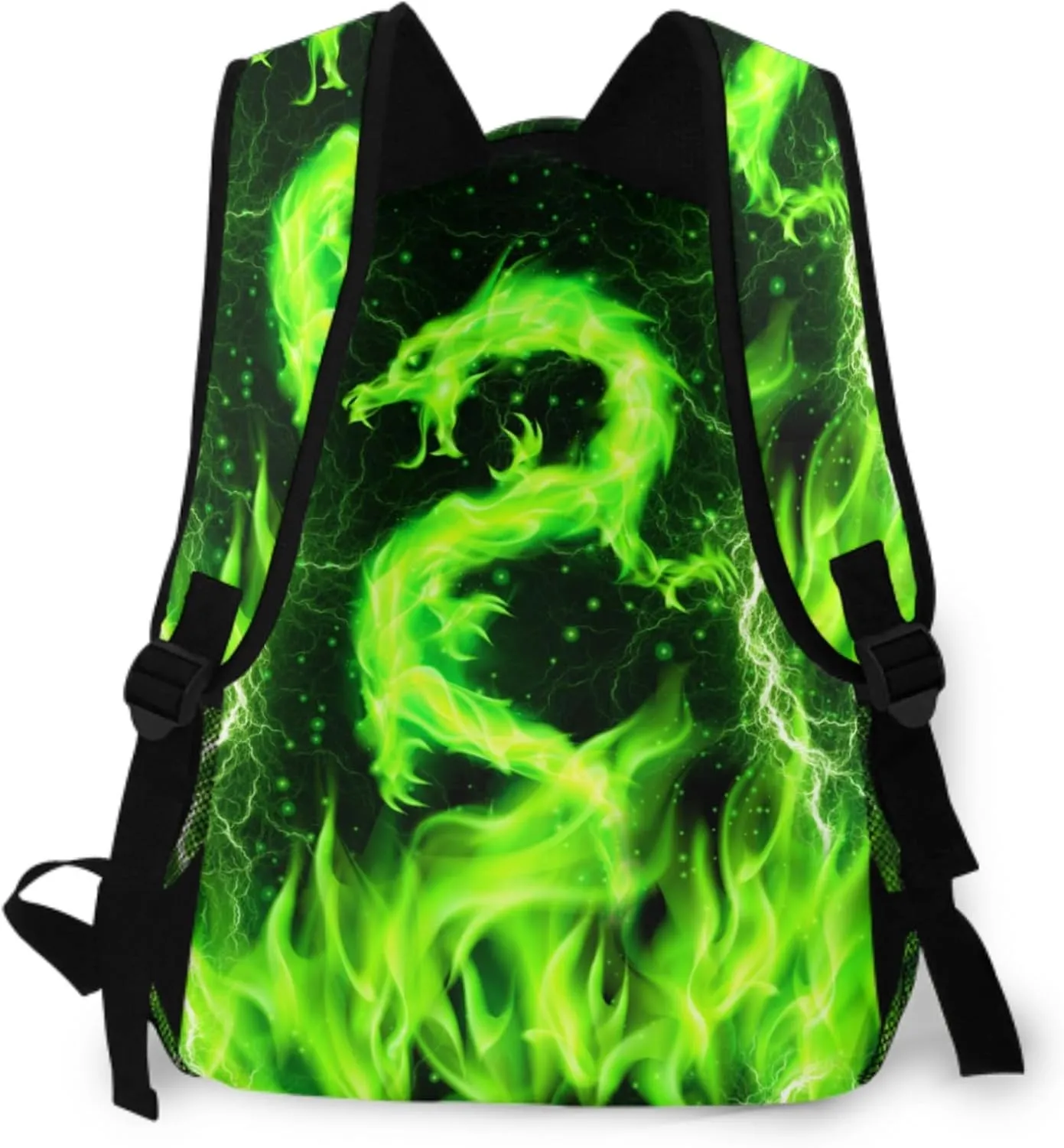 Green Dragon Backpack for Boys Girls Kids Animal Backpacks Cool Lighting Bookbags for 2nd 3rd 4th 5th 6th Grade Back to School Gifts