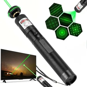 Green Laser Pointer High Power, Visible Long Beam, Rechargeable USB, for Presentations, Astronomy, Outdoor Use, Tactical Flashlight