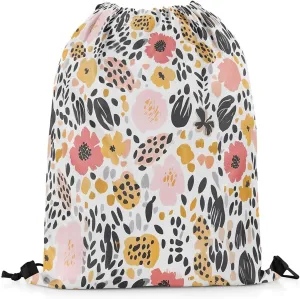 Groovy Flowers Waterproof Drawstrings Backpacks,Rustic Daisy Nature Garden Blooming Floral Bags for Shopping Travelling,Watercolor Leopard Fur Print Sackpacks Gym Swim Packs Daypack