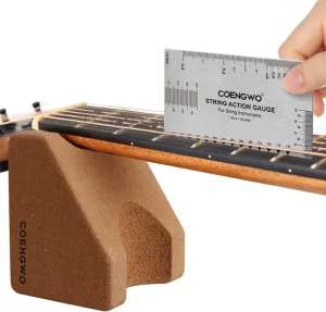 Guitar Neck Rest Cradle, Guitar Action Gauge Ruler Luthier Guitar Tool Kits for Guitar, Bass, Mandolin, Banjo