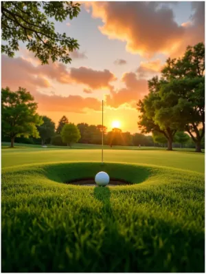 GVYGVY Diamond Art Kits for Adults - Golf Ball at Sunset Hole DIY Frameless Diamond Painting Kits for Adults Beginner, 12x16 in Diamond Painting Kit for Home Wall Decor