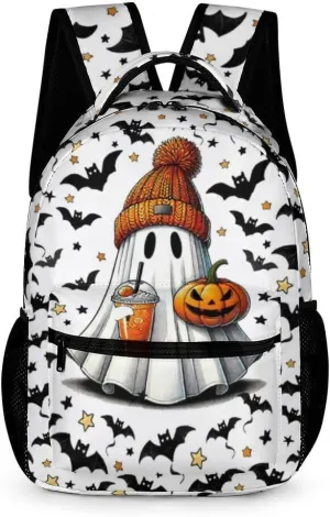 Halloween School Backpack for Kids Girls Boys, 16 Inch Scary Halloween Themed Bookbag, School Backpacks for Students Children, Lightweight, Large Capacity