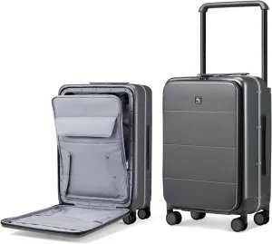 Hanke Luggage Hard Shell Suitcases 24 Inch Checked-Medium Luggage with Spinner Wheels TSA Approved Travel Luggage Wide Handle for Men Women(Graphite Grey)