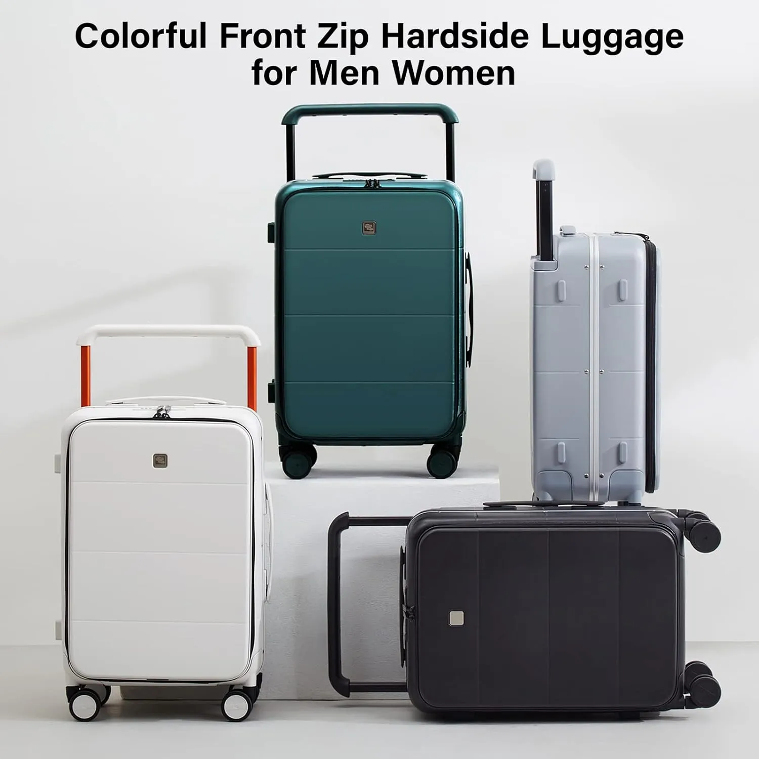 Hanke Luggage Hard Shell Suitcases 24 Inch Checked-Medium Luggage with Spinner Wheels TSA Approved Travel Luggage Wide Handle for Men Women(Graphite Grey)