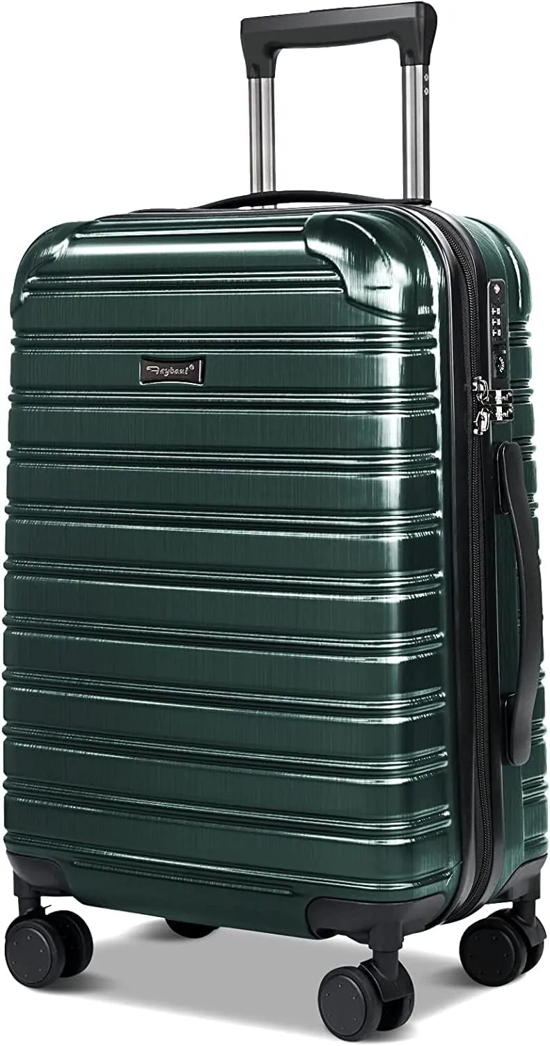 Hard Case Luggage Carry On Luggage Lightweight With Spinner Wheels Rolling Suitcase 22x14x9 Airline Approved PC ABS With TSA Lock Hardshell Travel Carry On Size Hardside 20 Inch,Green