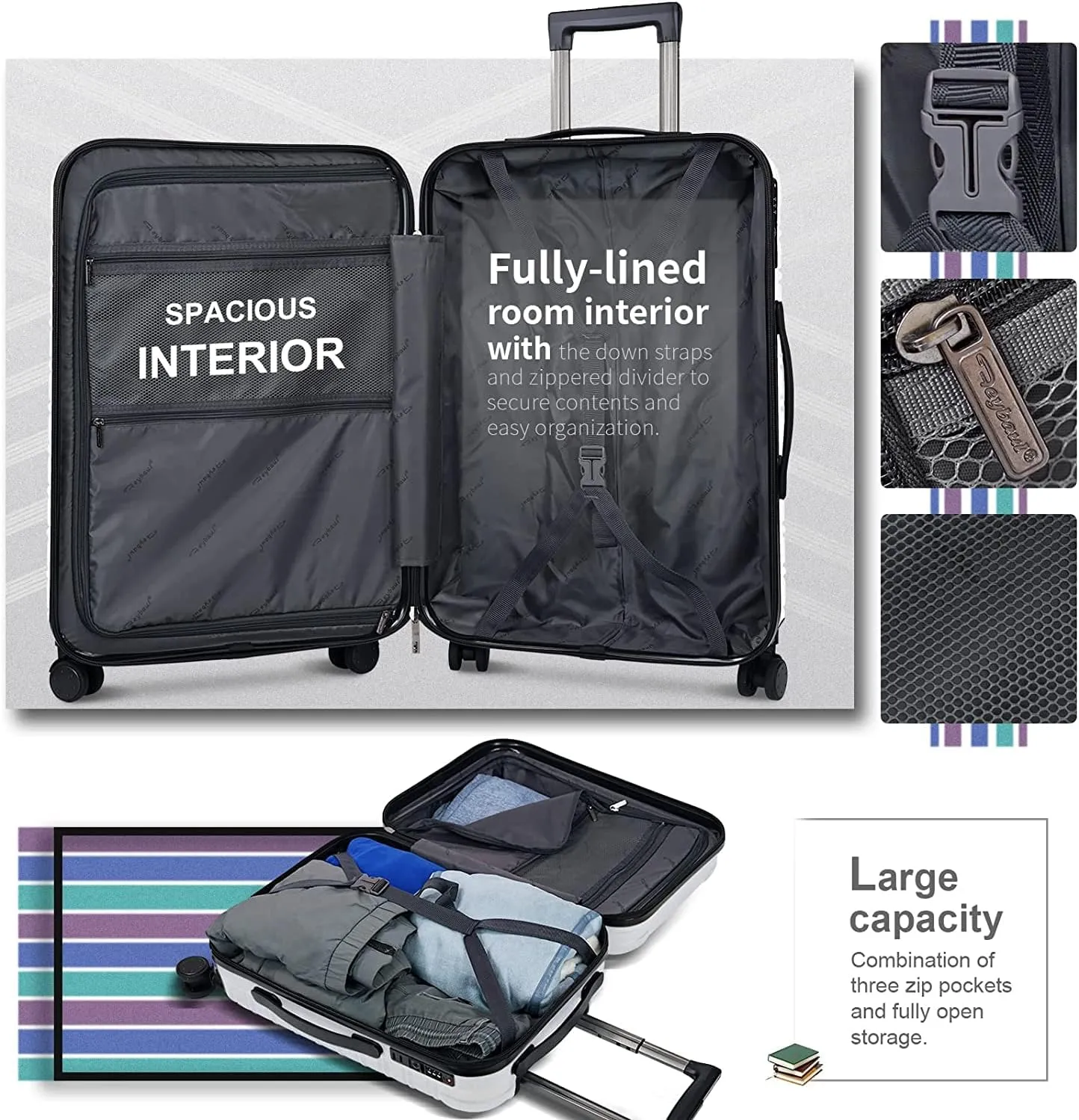 Hard Case Luggage Carry On Luggage Lightweight With Spinner Wheels Rolling Suitcase 22x14x9 Airline Approved PC ABS With TSA Lock Hardshell Travel Carry On Size Hardside 20 Inch,Green
