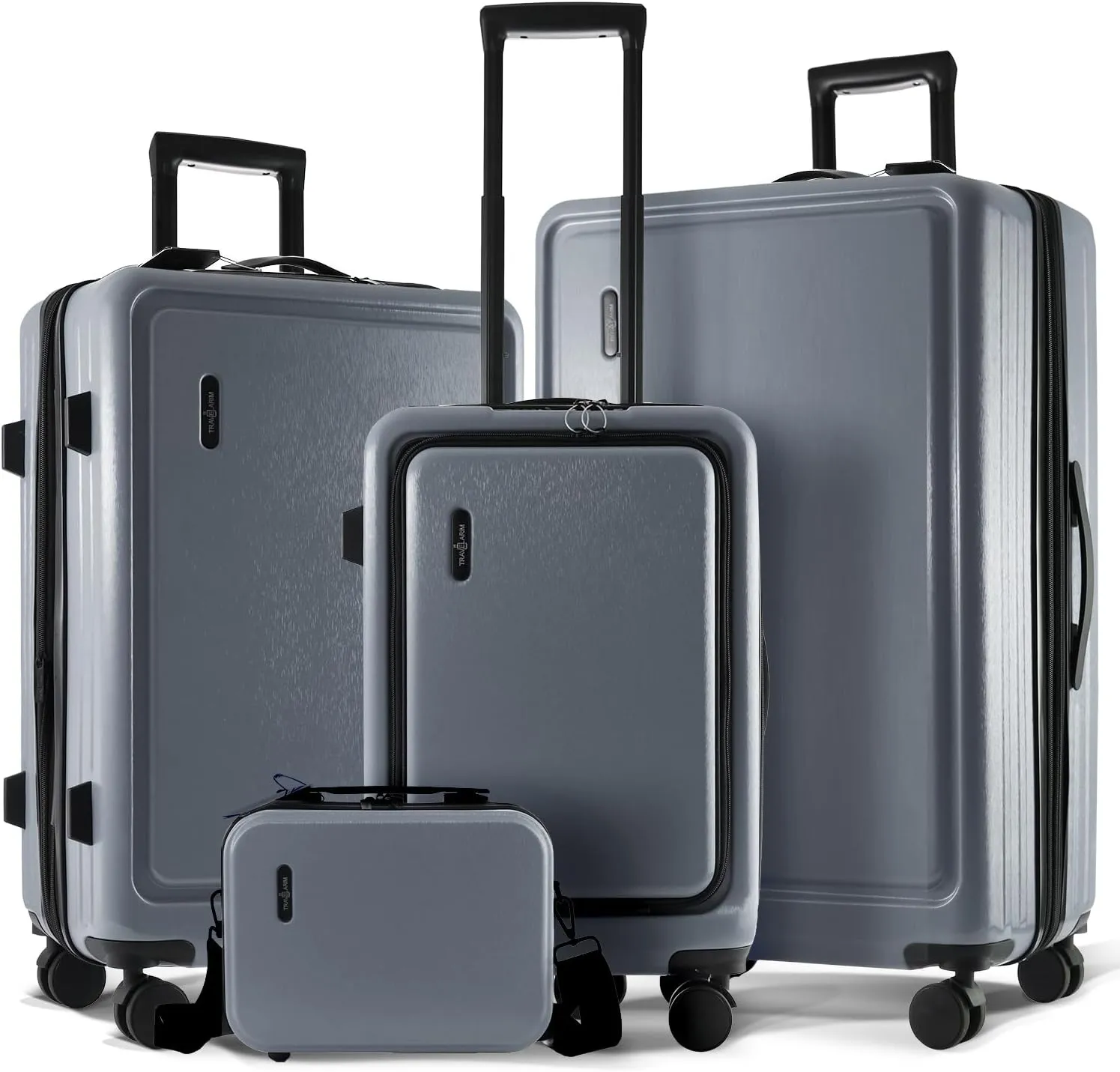 Hard Shell Luggage Sets with Spinner Wheels 4 Piece, Expandable Large Suitcases with TSA Lock, Travel Large Suitcase Set, Grey Luggage Set