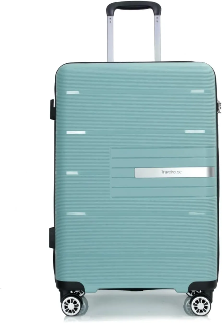 Hardshell Suitcase Double Spinner Wheels PP Luggage Sets Lightweight Durable Suitcase with Lock,3-Piece Set (20/24/28) (Light Green   Polypropylene)