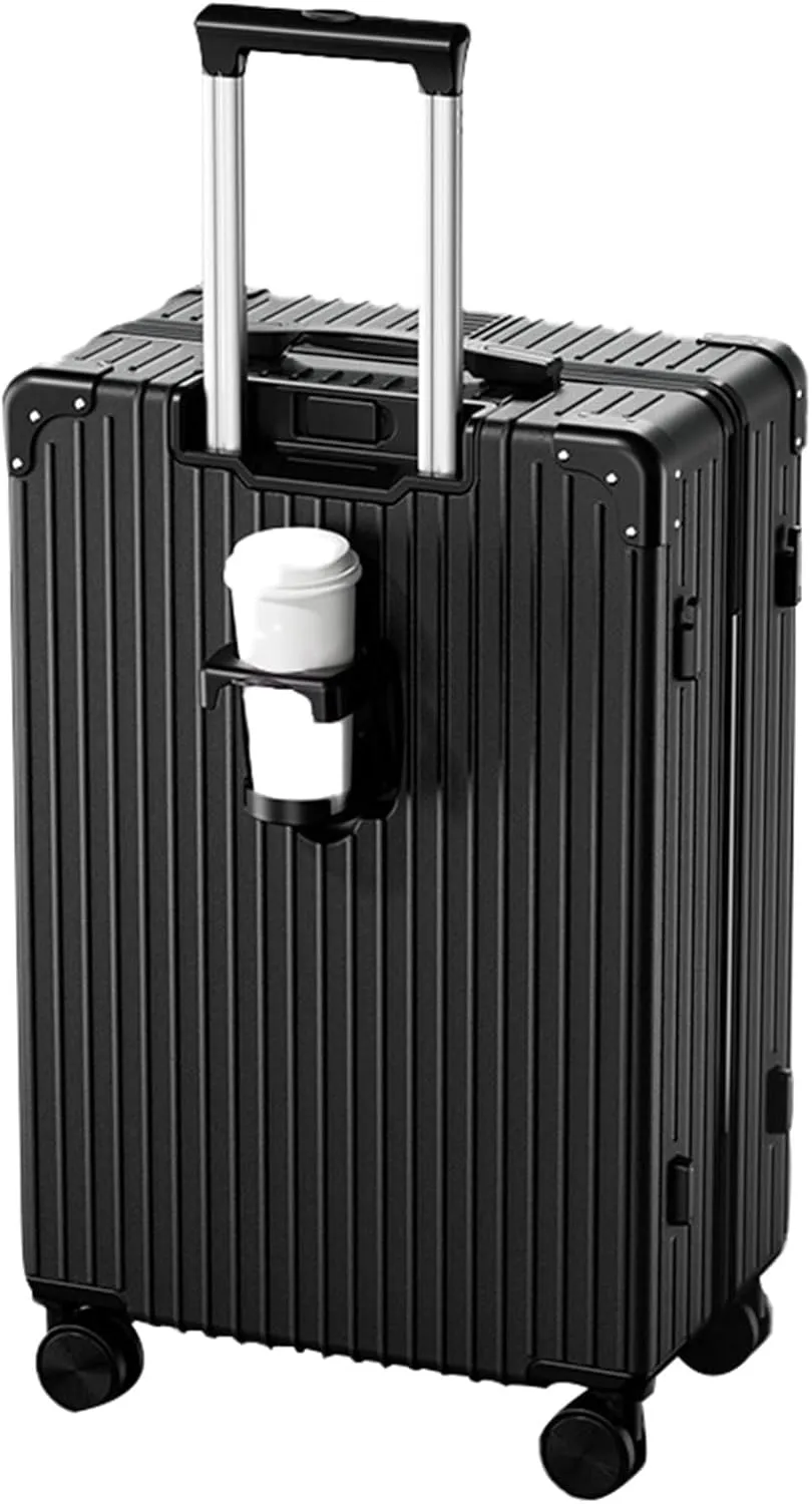 Hardside Expandable Rolling Luggage, With Silent Swivel Wheel, Combination Lock, Large Suitcase, Dustproof And Waterproof (Color : 20 Rack, Size : Black)