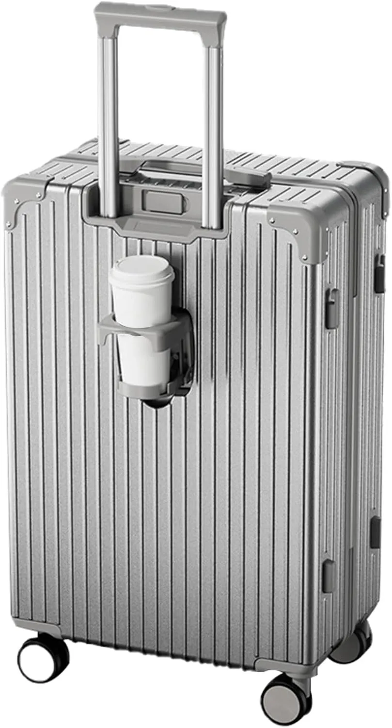 Hardside Expandable Rolling Luggage, With Silent Swivel Wheel, Combination Lock, Large Suitcase, Dustproof And Waterproof (Color : 20 Rack, Size : Silver)