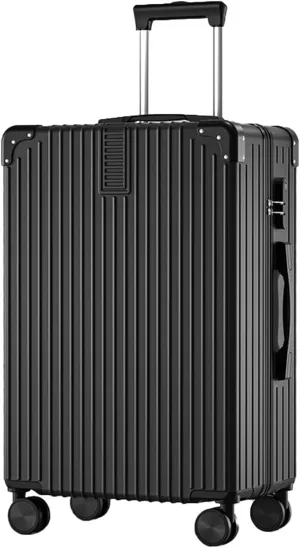 Hardside Luggage, High Volume Swivel Wheel Trolley Case, Space Separation Design, Resistant To Drop And Pressure (Color : 22, Size : Black)