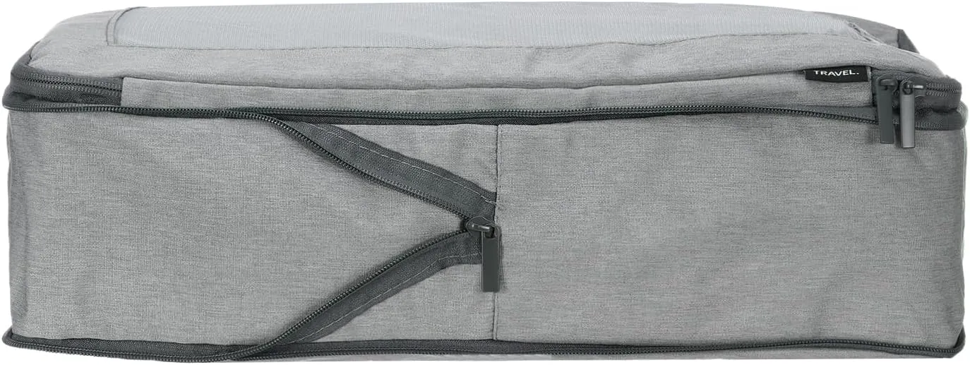 HARFINGTON Compression Packing Cube for Suitcases 45x34x13cm Lightweight Luggage Organizers Bag Travel Essentials Compression Bags for Carry on Suitcases, Grey