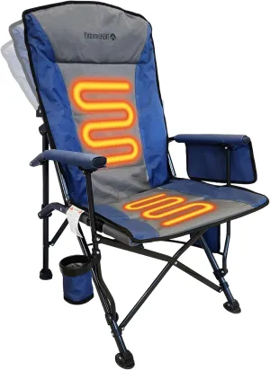 Heated Camping Chair | Water-Resistant Heated Outdoor Chair with 3 Heat Settings | Folding Heated Chair for Outdoor Sports, Camping, and More | Battery Not Included