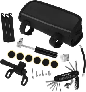Hemoton 1 Set Portable Bicycle Repair Tool Kit Heavy Duty Tire Patch Mini Pump Levers Compact Lightweight Design for Road Cycling Enthusiasts