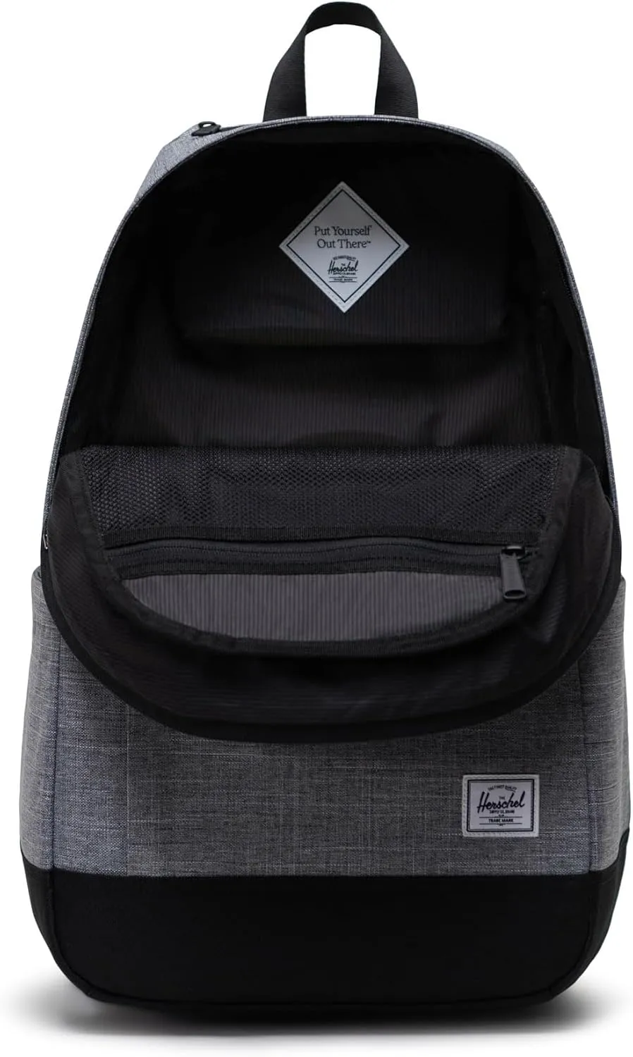 Herschel Seymour Backpack - Work Backpacks, 15/16" Laptop Backpack, Padded Shoulder Straps, 26L, Raven Crosshatch