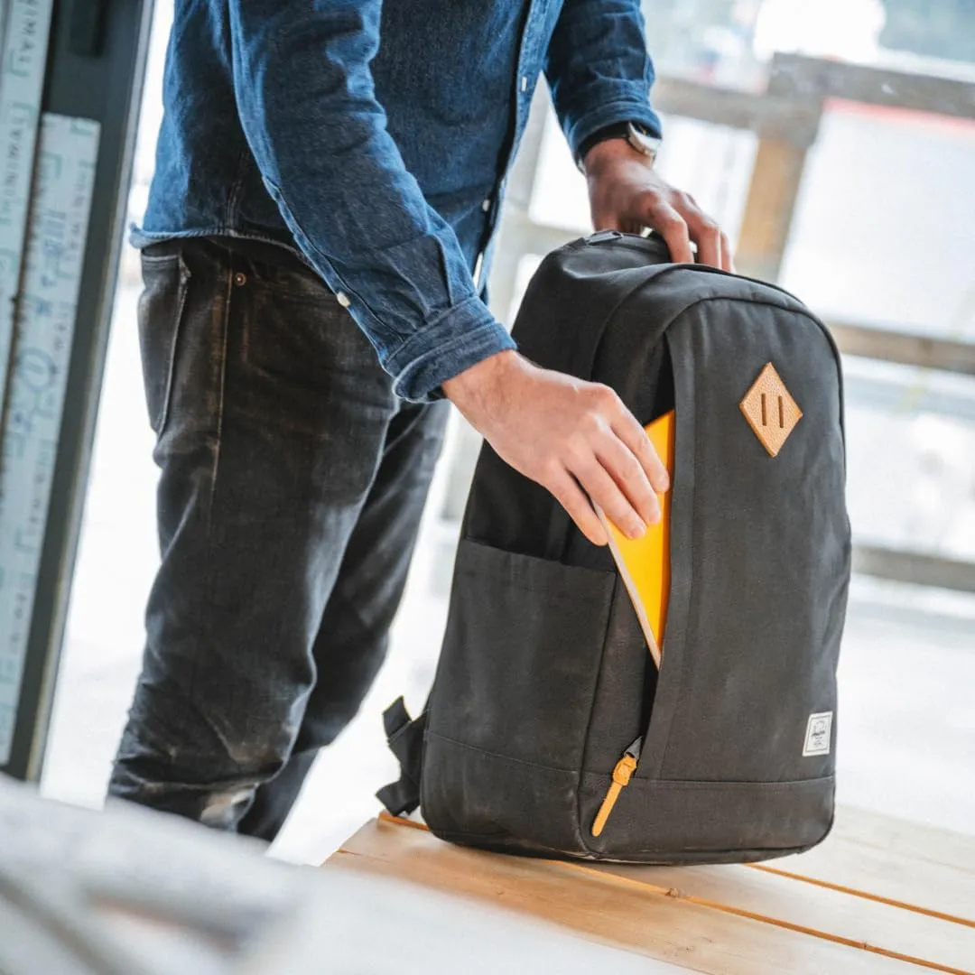 Herschel Seymour Backpack - Work Backpacks, 15/16" Laptop Backpack, Padded Shoulder Straps, 26L, Raven Crosshatch