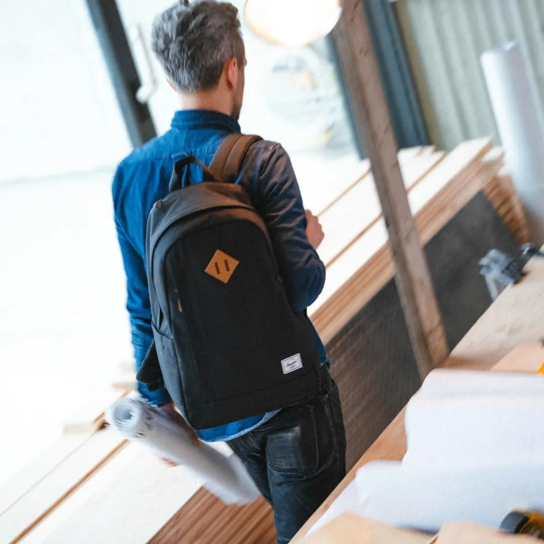 Herschel Seymour Backpack - Work Backpacks, 15/16" Laptop Backpack, Padded Shoulder Straps, 26L, Raven Crosshatch