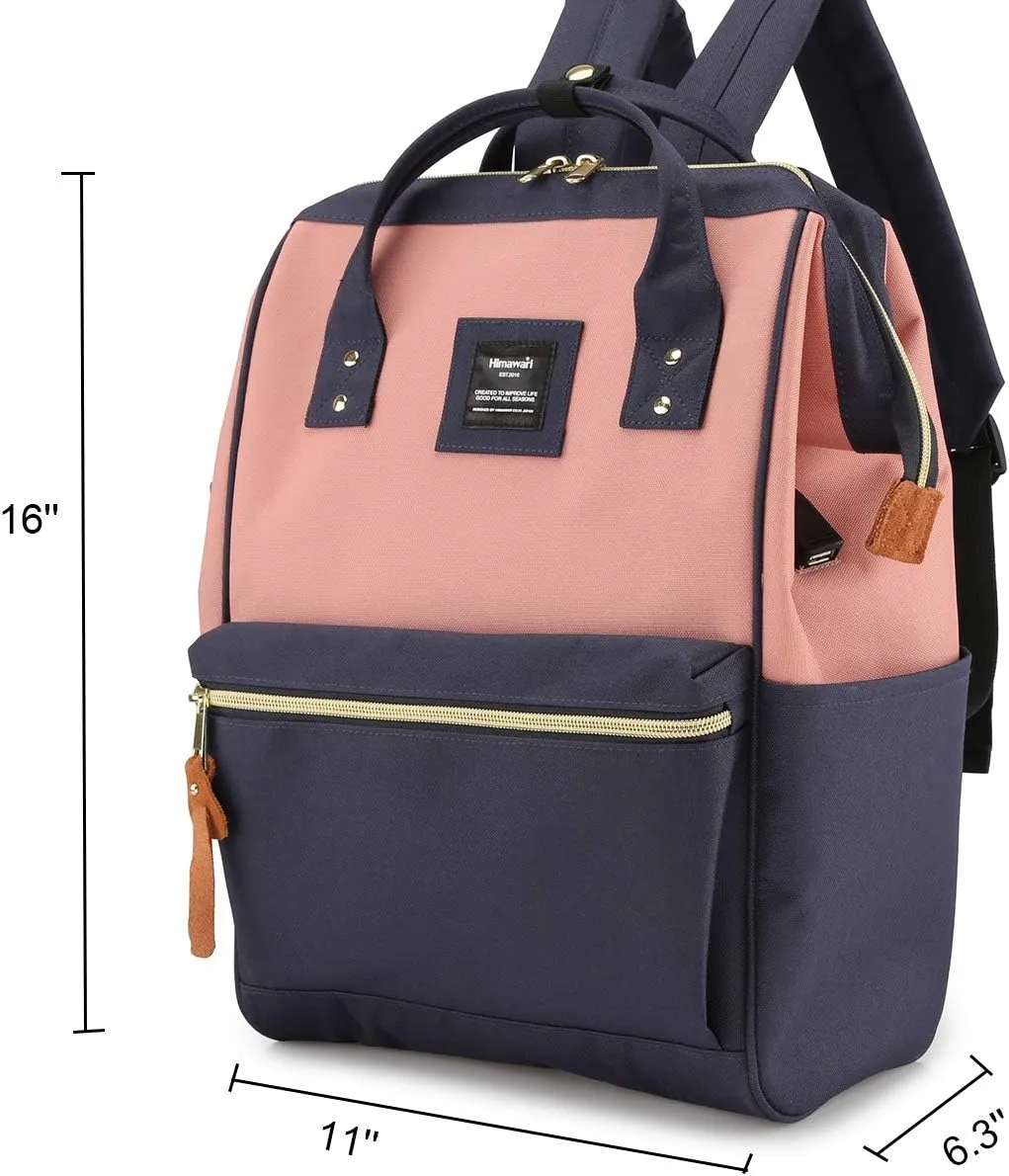 Himawari Laptop Backpack for Women&Men,Wide Open Large USB Charging Port 15.6 Inch Laptop Doctor College Work Bag (XK-05#-USB L）