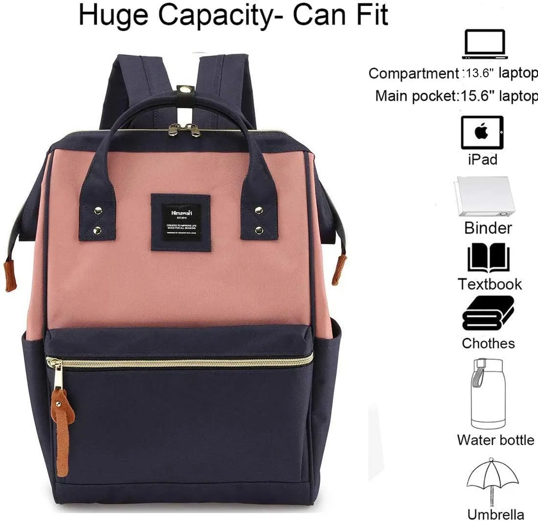 Himawari Laptop Backpack for Women&Men,Wide Open Large USB Charging Port 15.6 Inch Laptop Doctor College Work Bag (XK-05#-USB L）