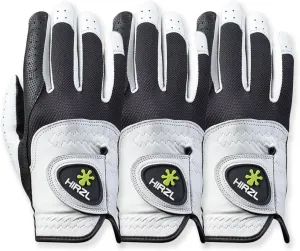 HIRZL Trust Control 2.0 Golf Gloves, All Weather Mens Golf Glove, White/Black, Kangaroo Leather Palm, Cabretta Leather Backhand, Trusted by Pro’s, Sweat Free, Ultimate Grip