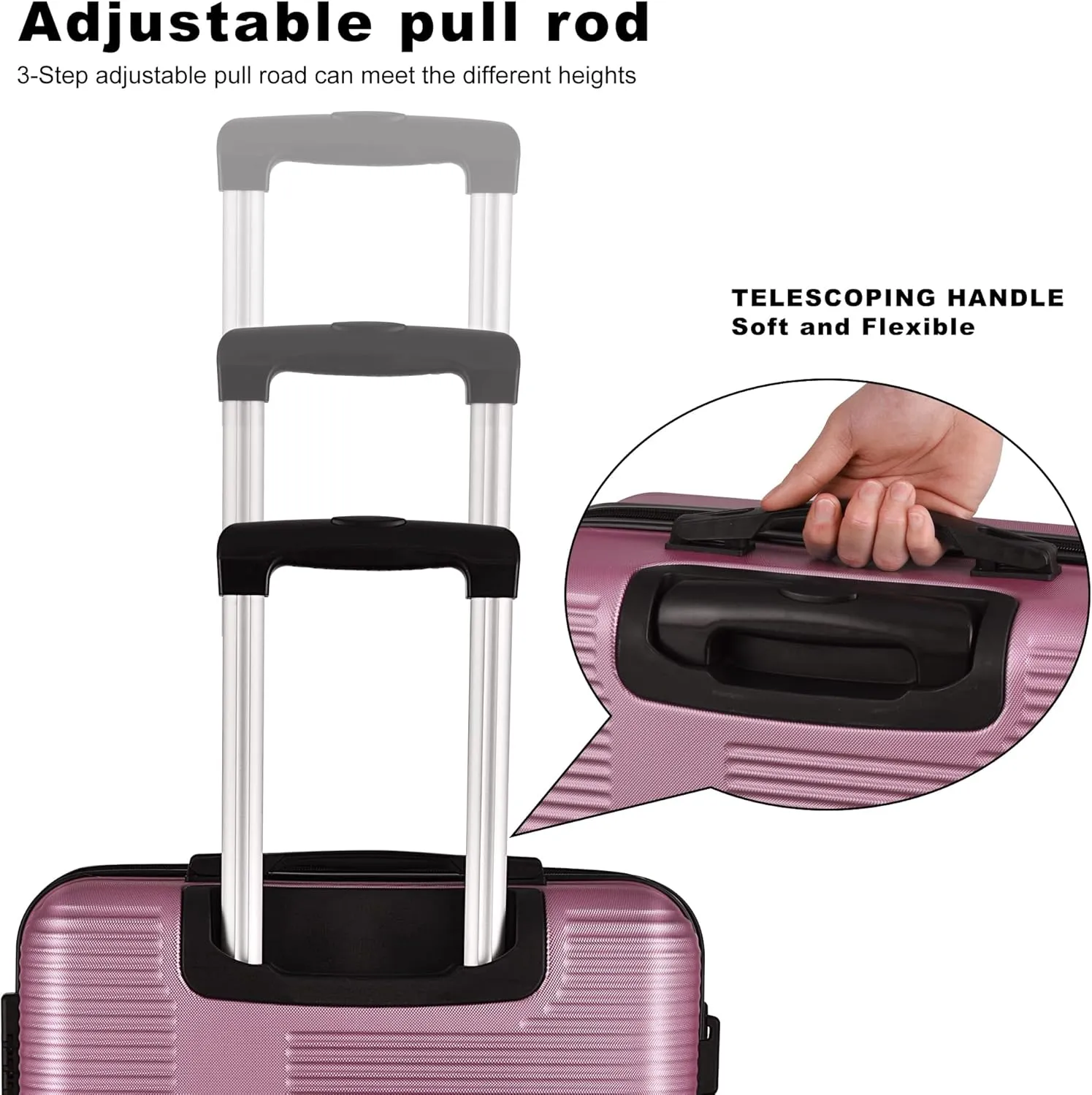 HOUAGI Luggage Sets Hardshell 3pcs Clearance Luggage Hardside Lightweight Suitcase Sets Spinner Wheels TSA Lock 20in/24in/28in