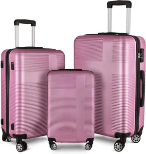 HOUAGI Luggage Sets Hardshell 3pcs Clearance Luggage Hardside Lightweight Suitcase Sets Spinner Wheels TSA Lock 20in/24in/28in