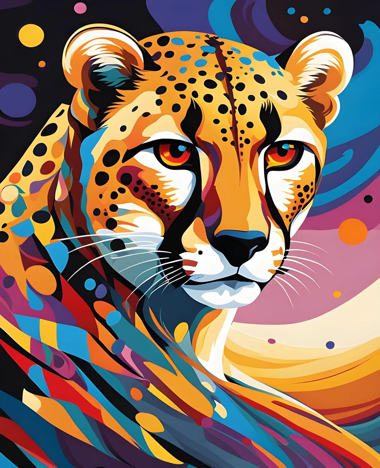 Hunting Cheetah PD (15) - Van-Go Paint-by-Number Kit 60x75cm no Frame