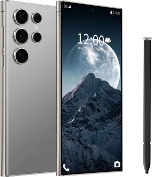 I24 Ultra 5G Unlocked Phones, Built in Pen, Smartphone Battery 6800mAh 6.8" HD Screen Unlocked Cell Phone, 6 256GB Android13 with 128G Memory Card, Face ID/Fingerprint Lock/GPS (Gray)