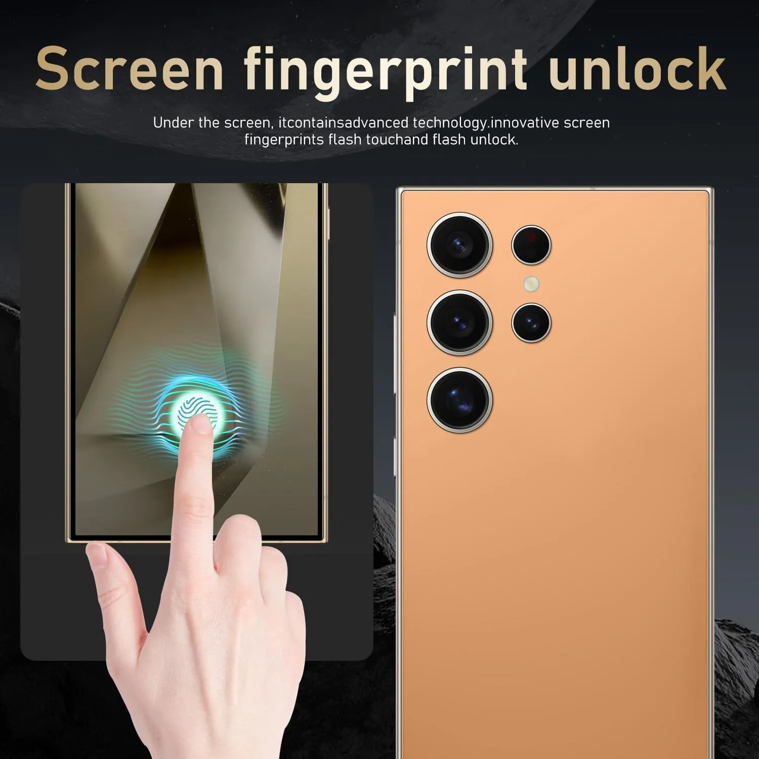 I24 Ultra Unlocked Smartphone,6GB 256GB Built in Pen with128GB Memory Card cell phone Android 13, 6.8"HD Screen Unlocked Cell Phone, 6800mAh, 48MP 108MP Dual Camera/Fingerprint Lock (Titanium Orange)