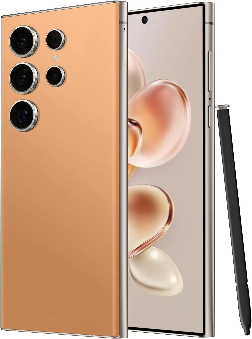 I24 Ultra Unlocked Smartphone,6GB 256GB Built in Pen with128GB Memory Card cell phone Android 13, 6.8"HD Screen Unlocked Cell Phone, 6800mAh, 48MP 108MP Dual Camera/Fingerprint Lock (Titanium Orange)