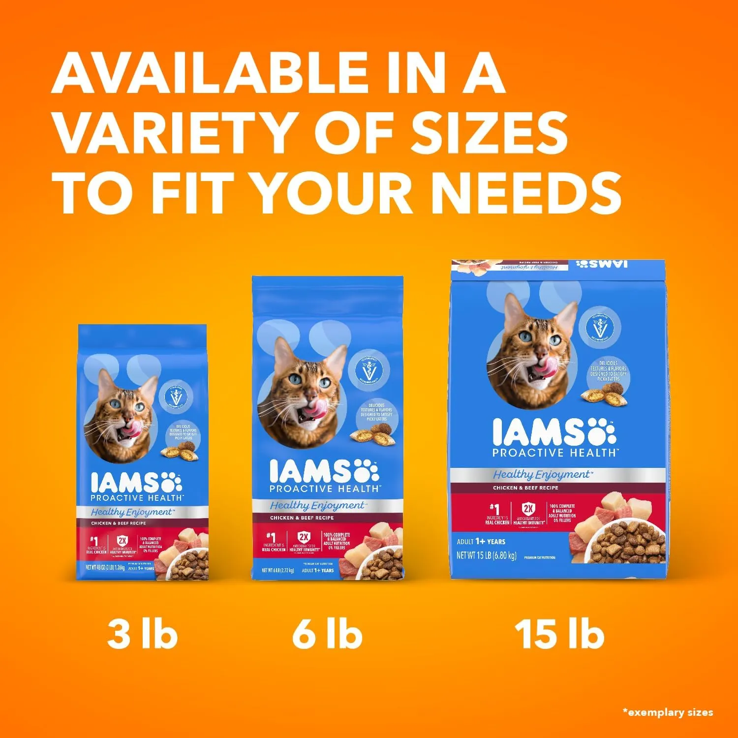 IAMS Healthy Enjoyment Dry Cat Food Chicken & Beef Recipe, 15 lb. Bag