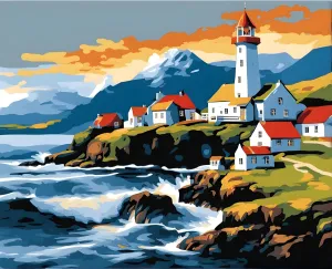 Iceland Collection PD (1) - Stykkishólmur - Van-Go Paint-by-Number Kit 60x75cm no Frame