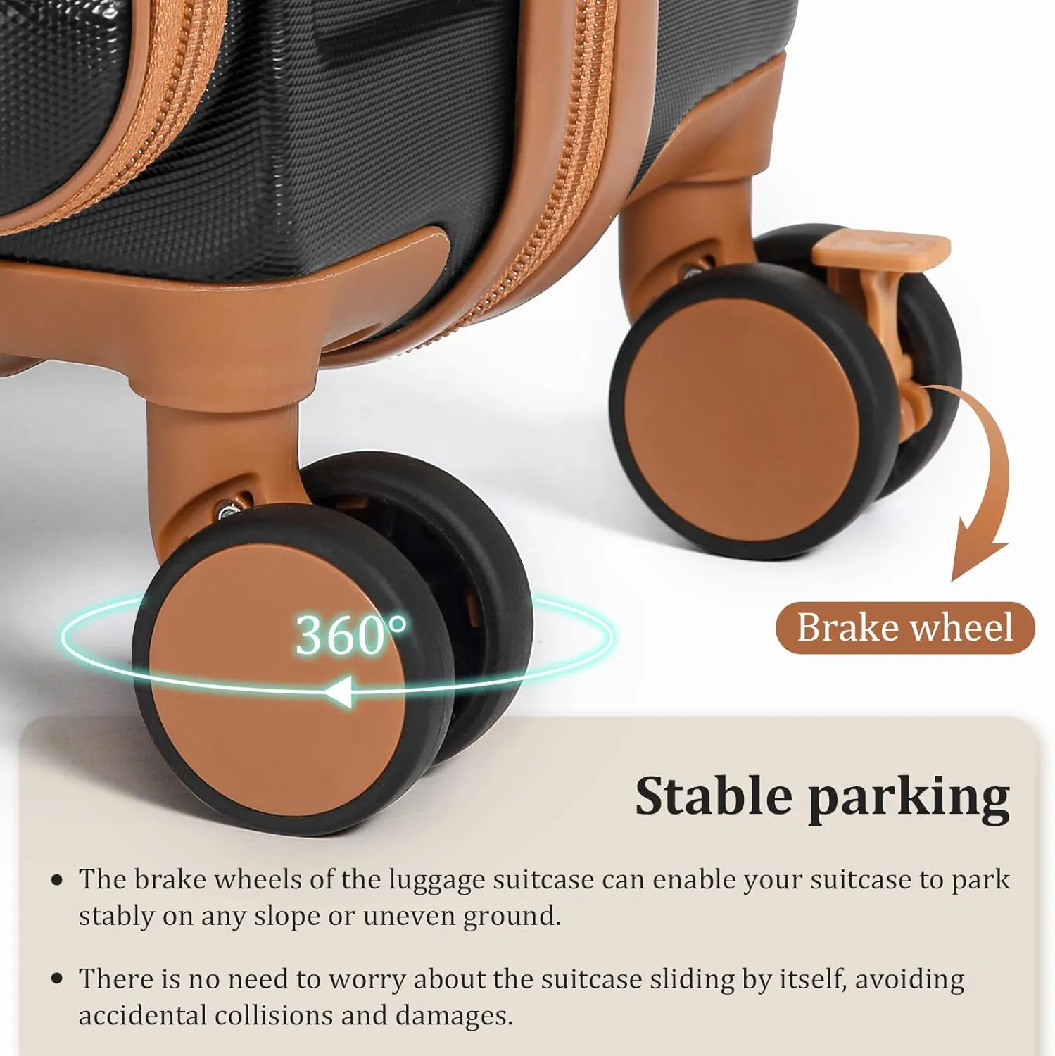 imiomo Luggage Sets 5 Piece with TSA Locks, Hardside Carry On Suitcase Set with Spinner Wheel, Lightweight Travel Luggage with USB Port, Black