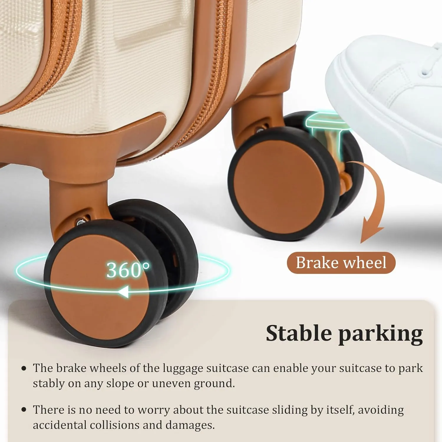 imiomo Luggage Sets 5 Piece with TSA Locks, Hardside Carry On Suitcase Set with Spinner Wheel, Lightweight Travel Luggage with USB Port, White